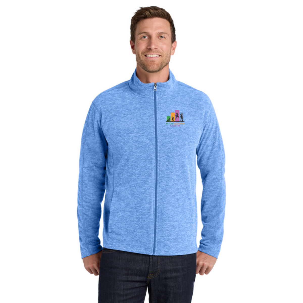 Port Authority® Heather Microfleece Full-Zip Jacket