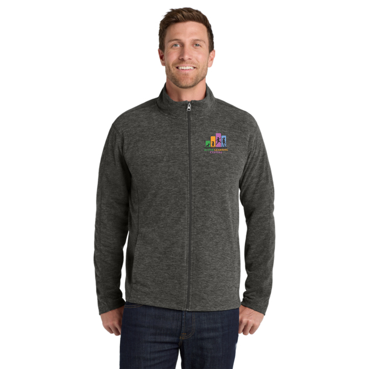 Port Authority® Heather Microfleece Full-Zip Jacket
