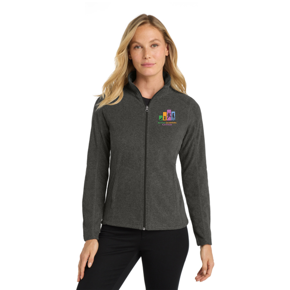 Port Authority® Women's Heather Microfleece Full-Zip Jacket